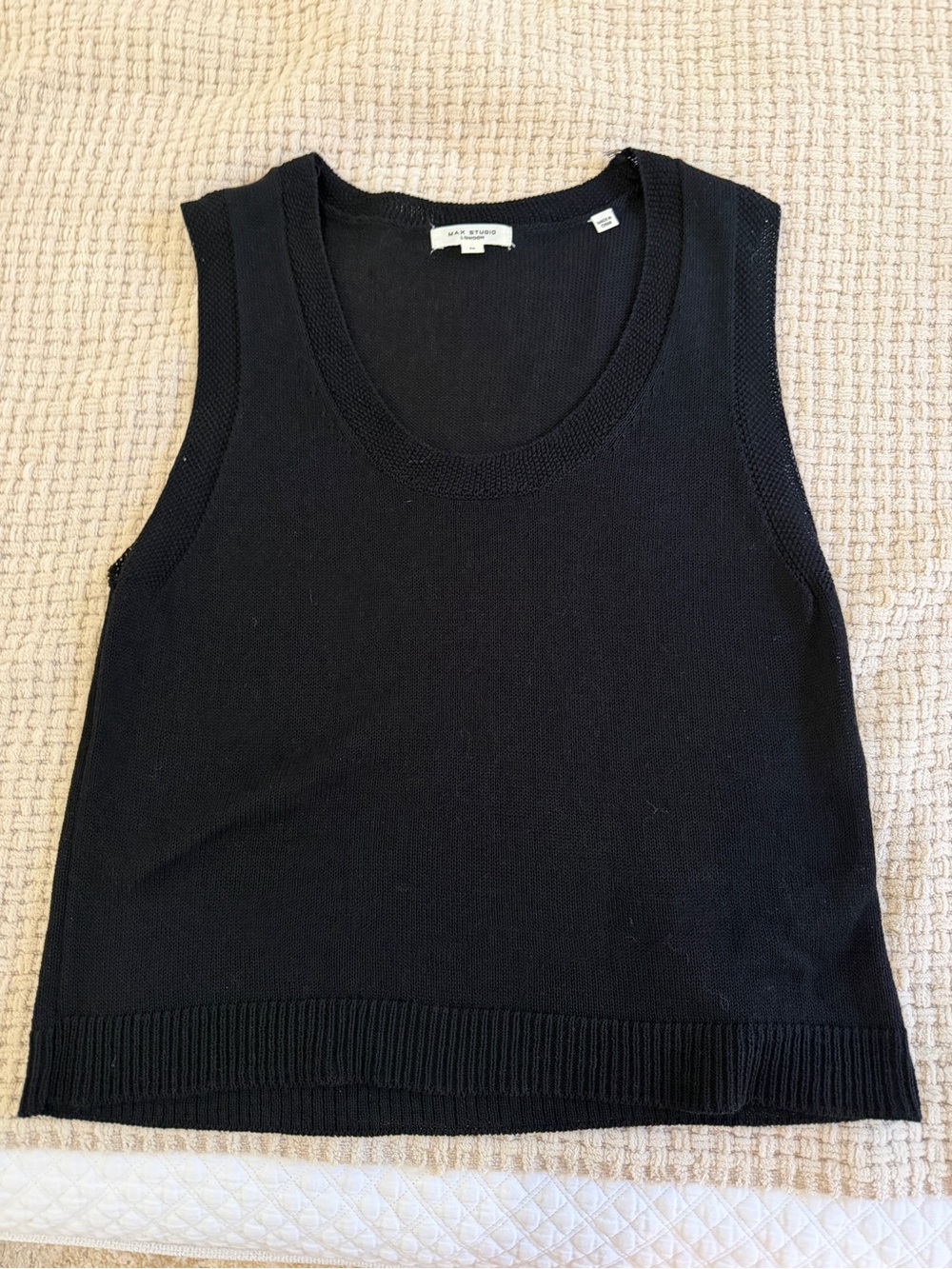 Max Studio Black Knit Scoop Neck Tank